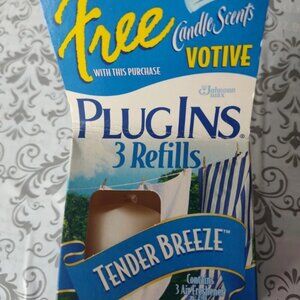 New Vintage 1998 3 Gel Blade Plug Ins Tender Breeze Refills and 1 Free Votive